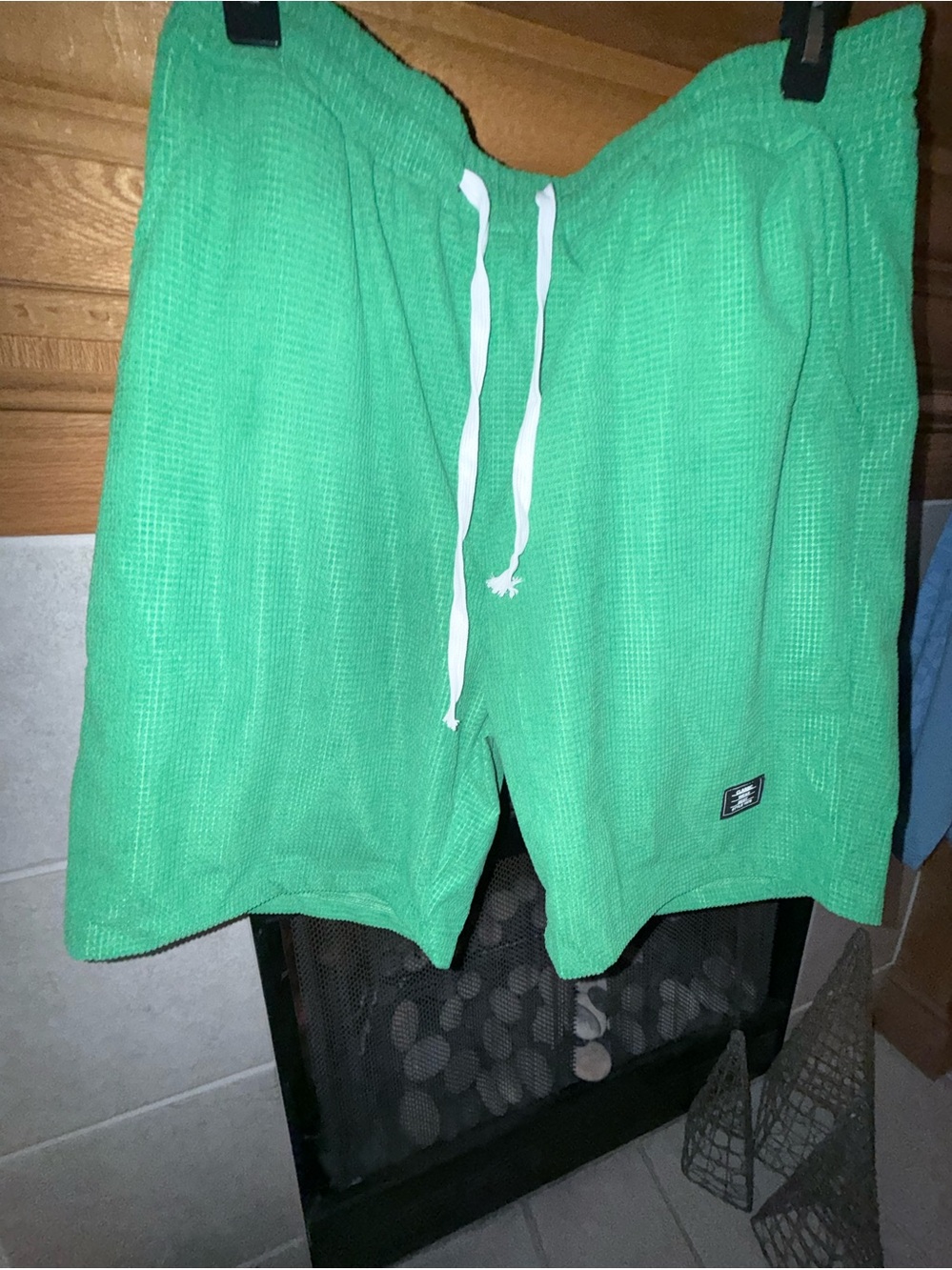 Men's Harper & Wells Green Waffle Knit Drawstring Shorts